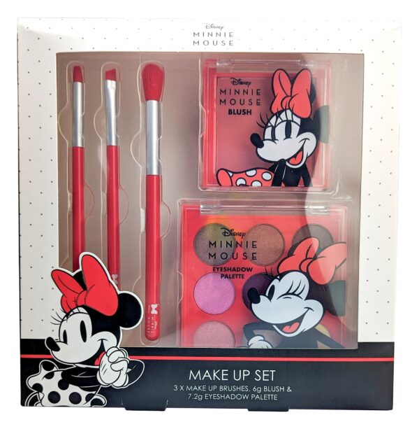 MICKEY AND MINNIE MOUSE BATH AND BODY RANGE MAKE UP SET 3 x MAKE UP BRUSHES 6g BLUSH 7.2g EYESHADOW PALETTE