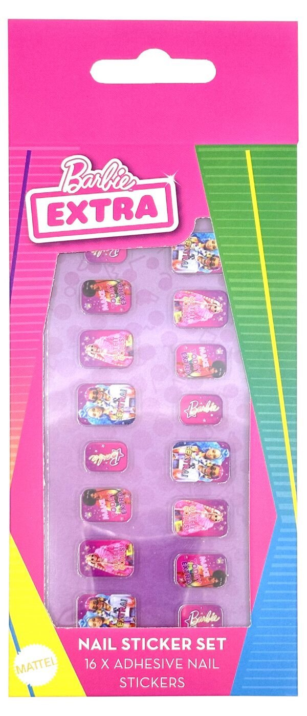 BARBIE EXTRA RANGE NAIL STICKER SET 16 X ADHESIVE NAIL STICKERS