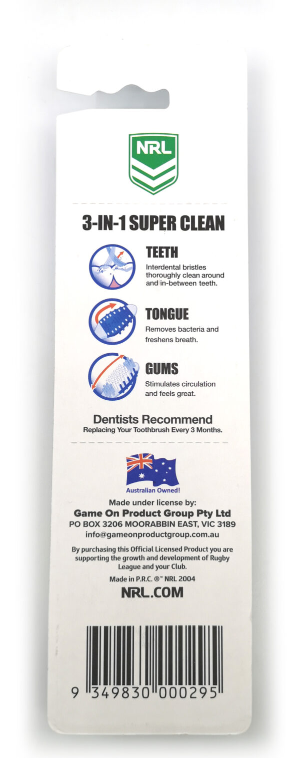 NRL - 2PK -MANLY WARRINGAH SEA EAGLES TOOTHBRUSHES - Image 2