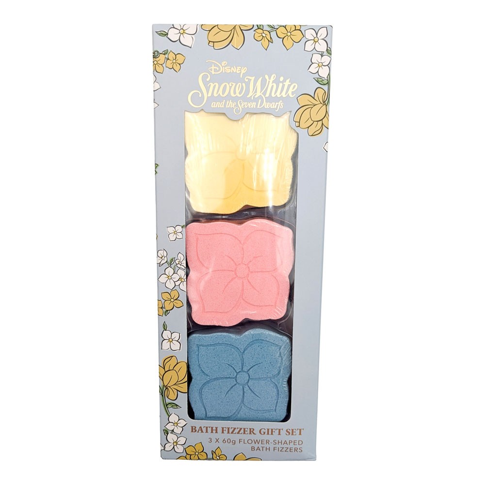SNOW WHITE BATH FIZZER SET (Flower shaped bath fizzers 3 x 60g)