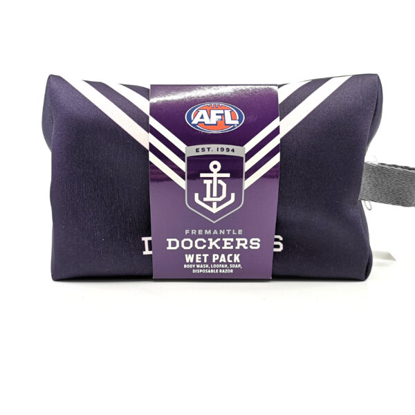 AFL TOILETRIES BAG GIFT SET FREMANTLE 150ML BODY WASH