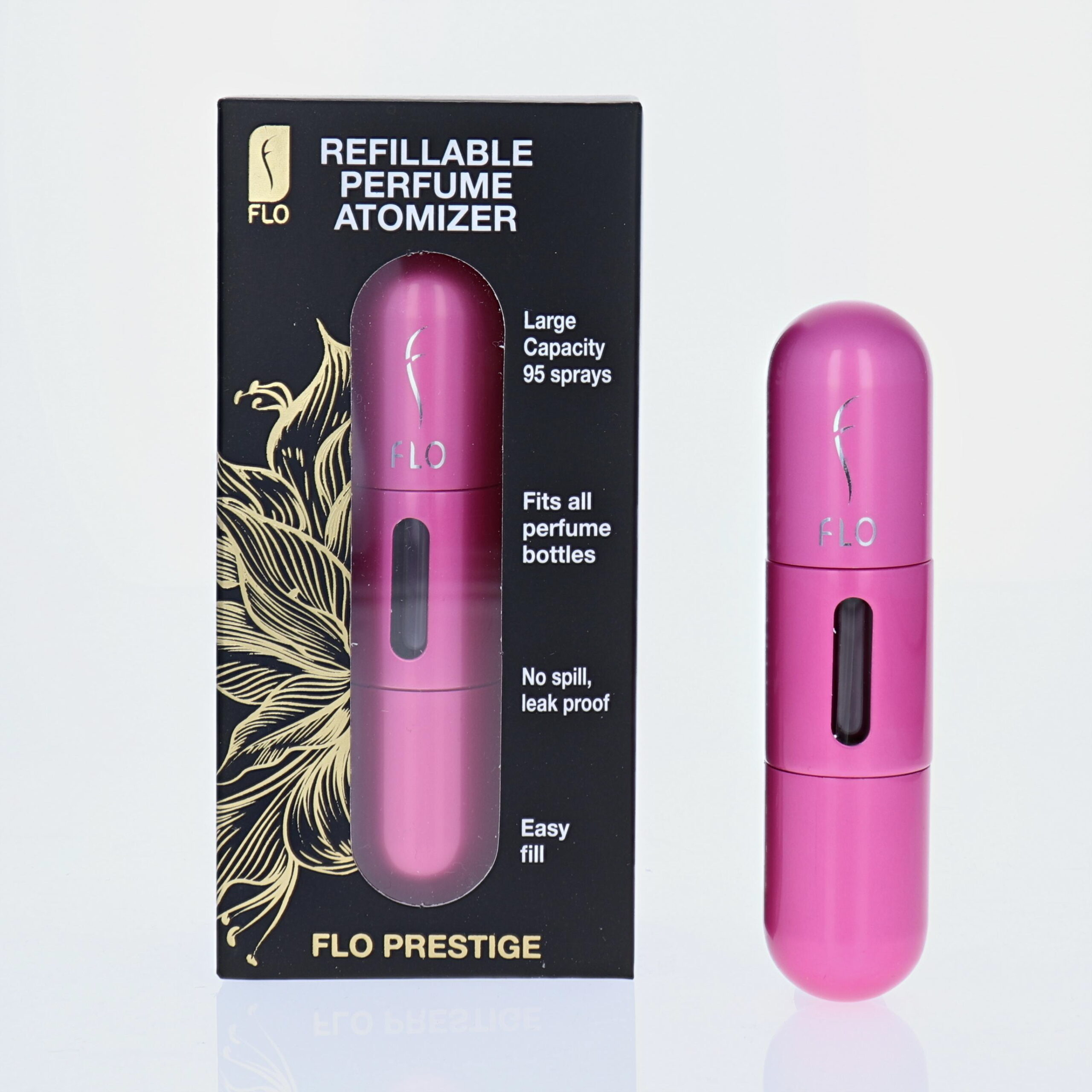 FLO REFILLABLE PERFUME ATOMIZERS NEW DESIGN MIXED COLOURS PACK OF 18