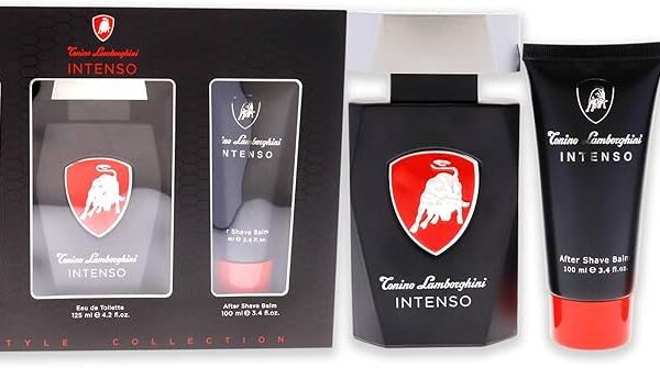 LAMBORGHINI INTENSO 3PC SET 125ML EDT SPRAY , AFTERSHAVE BALM 100ML & SHOWER GEL 100ML