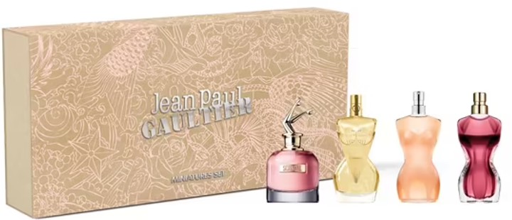 JEAN PAUL GAULTIER 4 PC MINI SET FOR WOMEN: SCANDAL EDP 6ML + DIVINE EDP 6ML + CLASSIQUE EDT 6ML + LA BELLE EDP 6ML