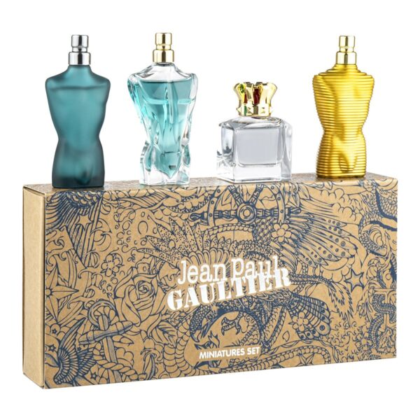 JEAN PAUL GAULTIER 4 PCS MINI SET FOR MEN: LE MALE EDT + LE MALE ELIXIR EDP + SCANDAL EDT + LE BEAU EDT
