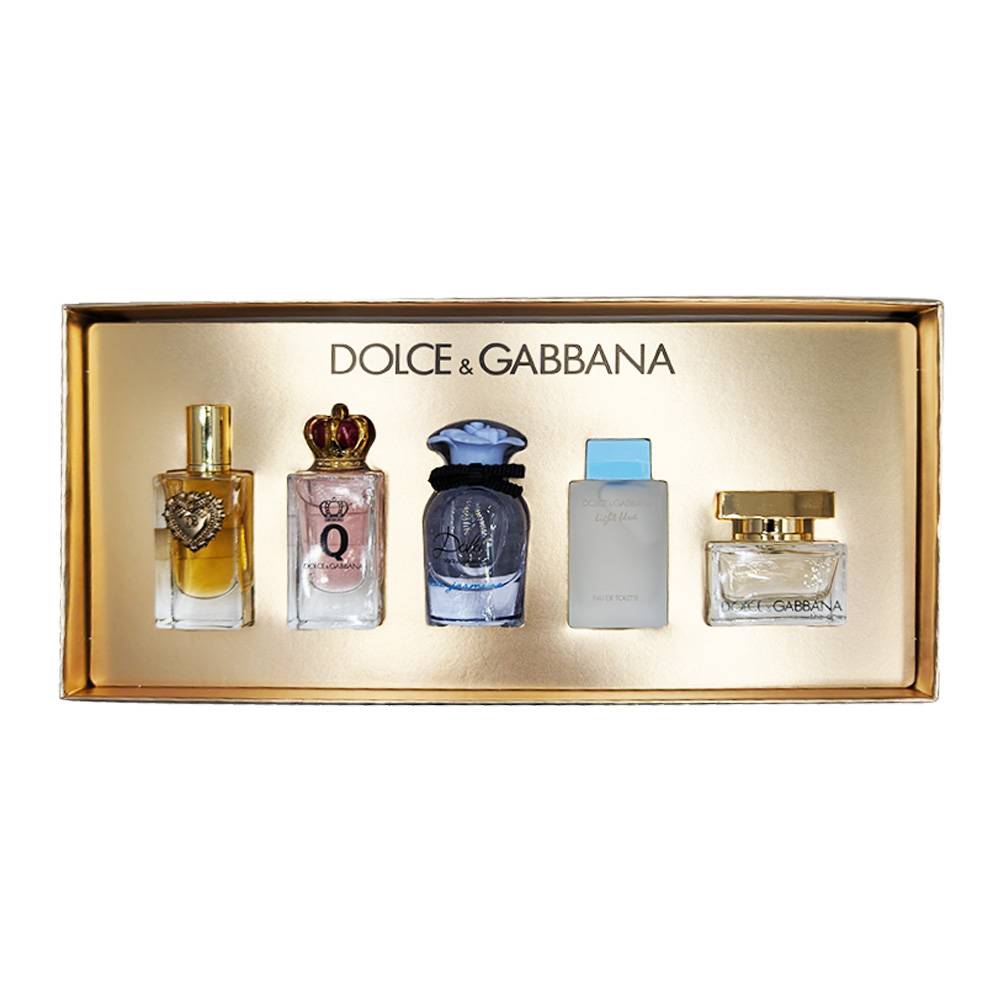 DOLCE & GABBANA 5PC MINI SET - LIGHT BLUE + THE ONE + Q + DEVOTION + DOLCE BLUE JASMIN