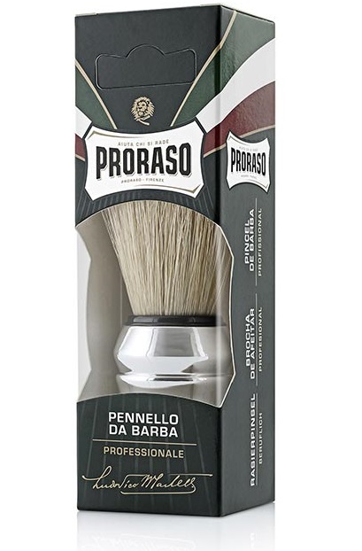 PRORASO LARGE BOAR PURE BRISTOL SHAVING BRUSHES WITH CHROME HANDLE