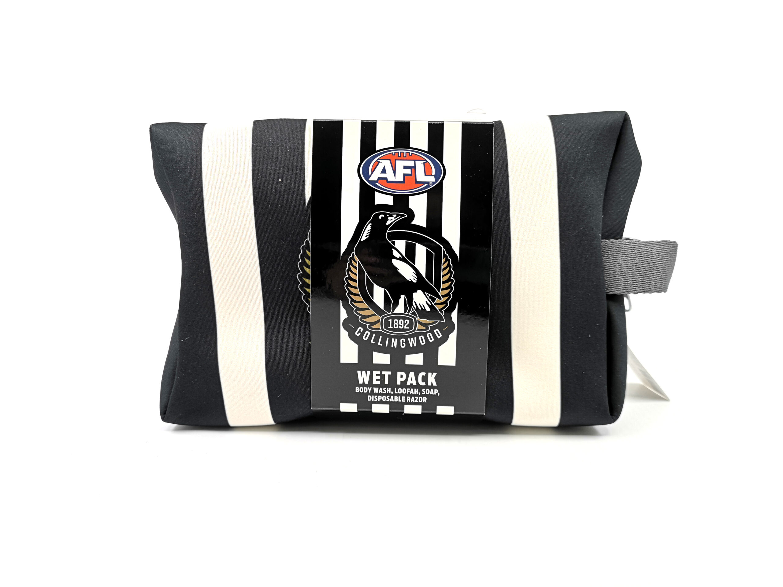 AFL TOILETRIES BAG GIFT SET COLLINGWOOD 150ML BODY WASH