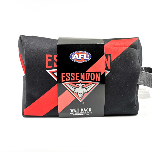 AFL TOILETRIES BAG GIFT SET ESSENDON 150ML BODY WASH