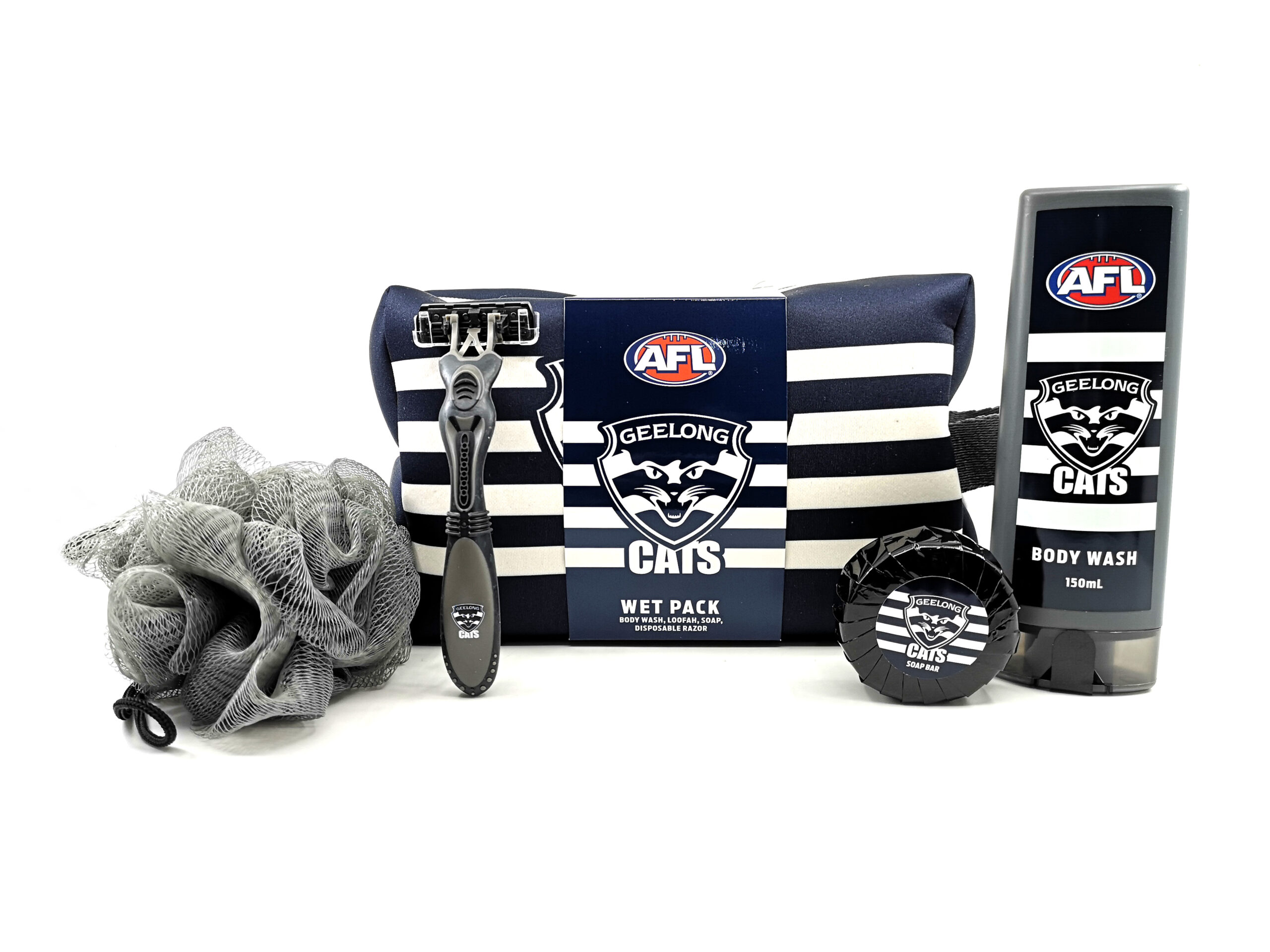AFL TOILETRIES BAG GIFT SET GEELONG 150ML BODY WASH - Image 2