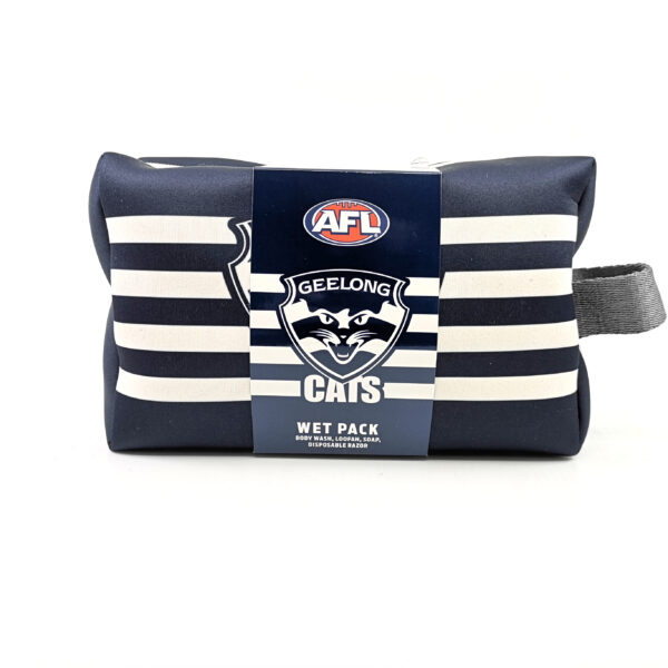AFL TOILETRIES BAG GIFT SET GEELONG 150ML BODY WASH
