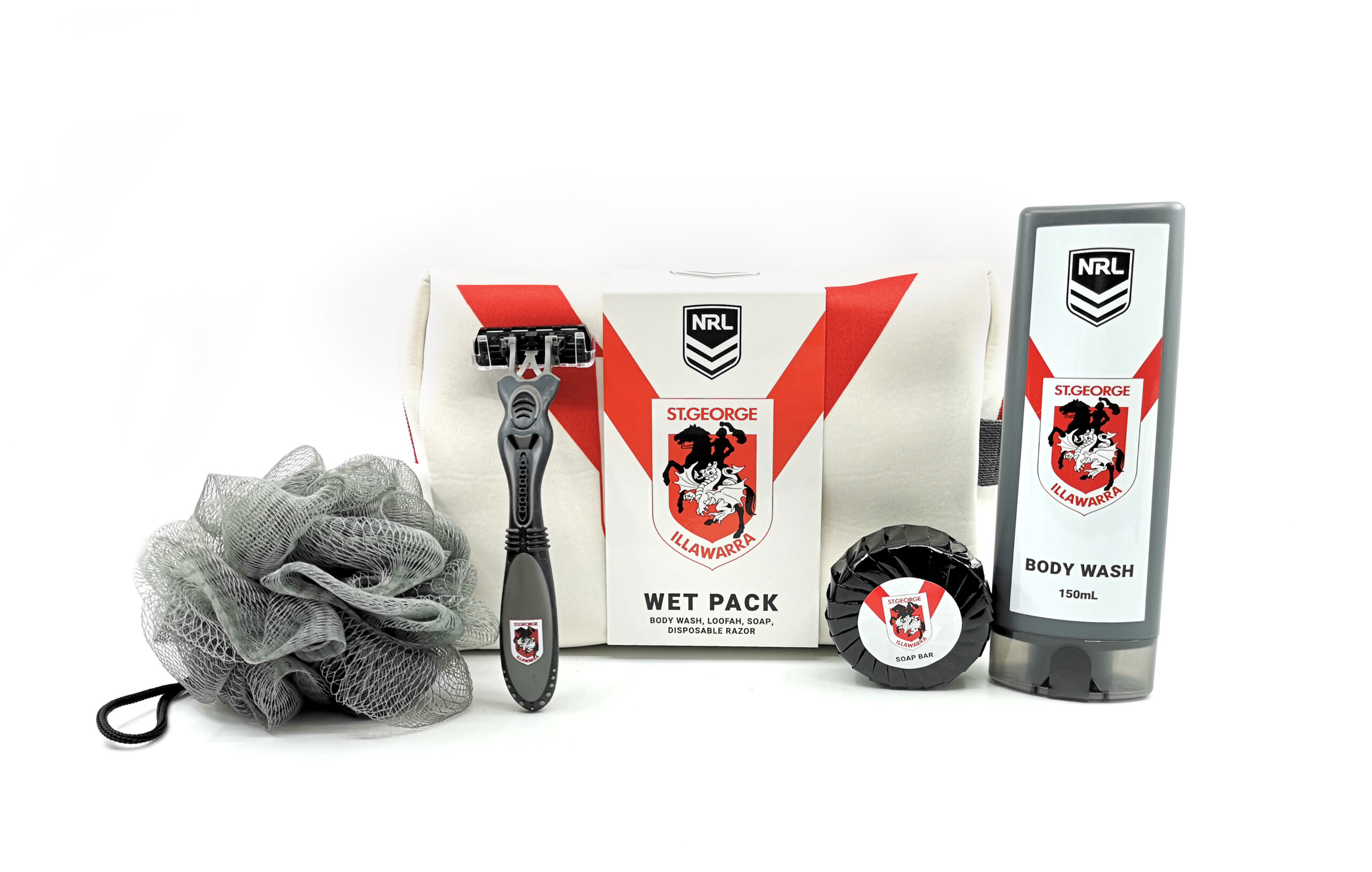 NRL TOILETRIES BAG GIFT SET ST GEORGE 150ML BODY WASH - Image 2