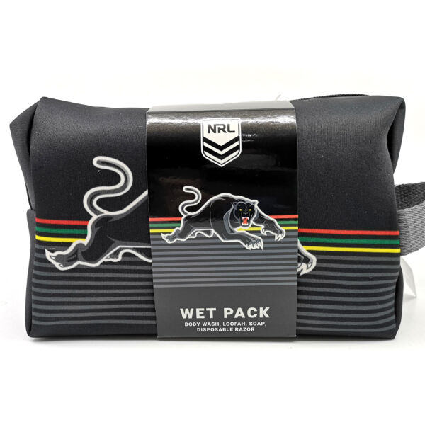 NRL TOILETRIES BAG GIFT SET PENRITH PANTHERS 150ML BODY WASH