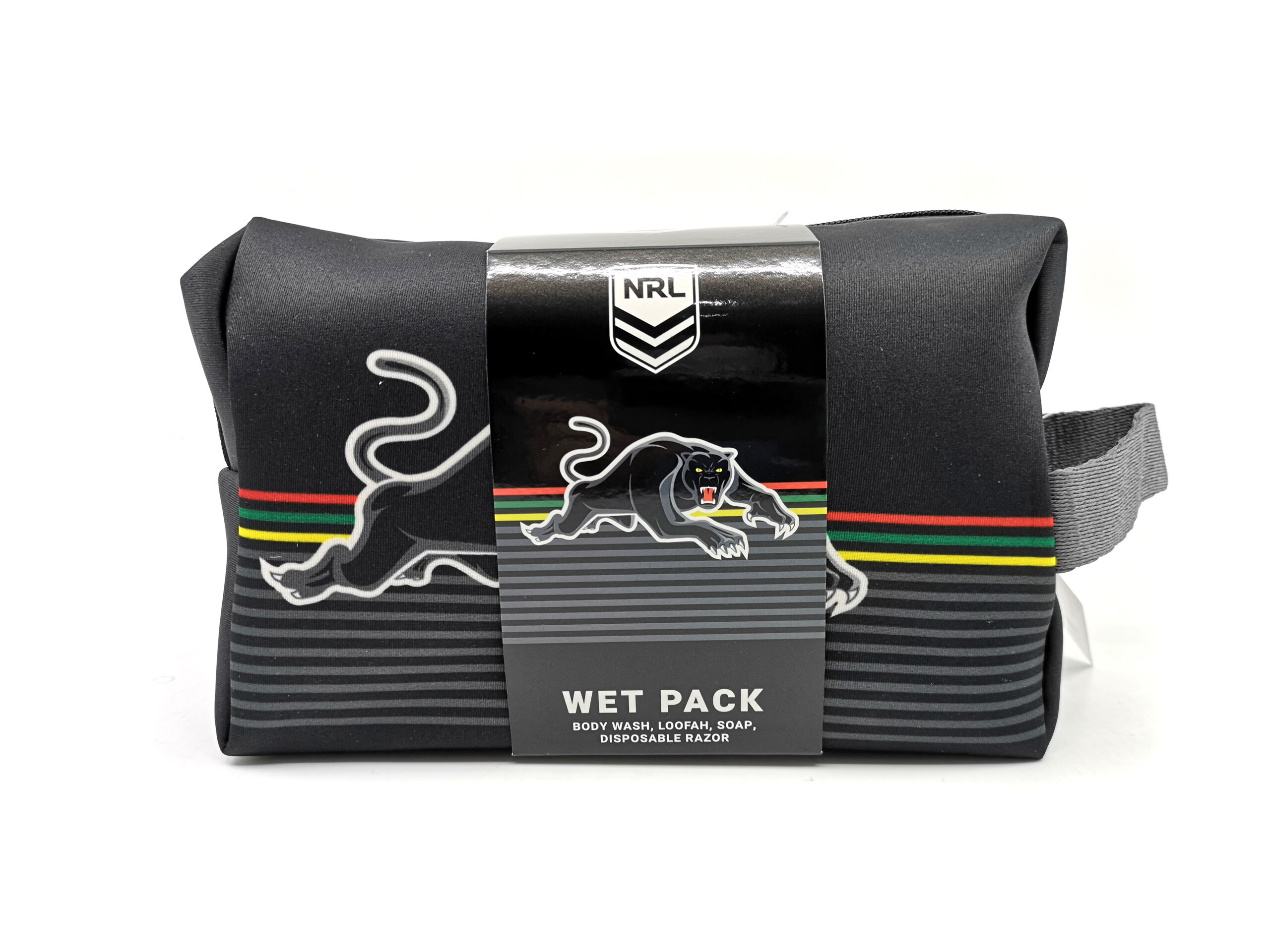 NRL TOILETRIES BAG GIFT SET PENRITH PANTHERS 150ML BODY WASH