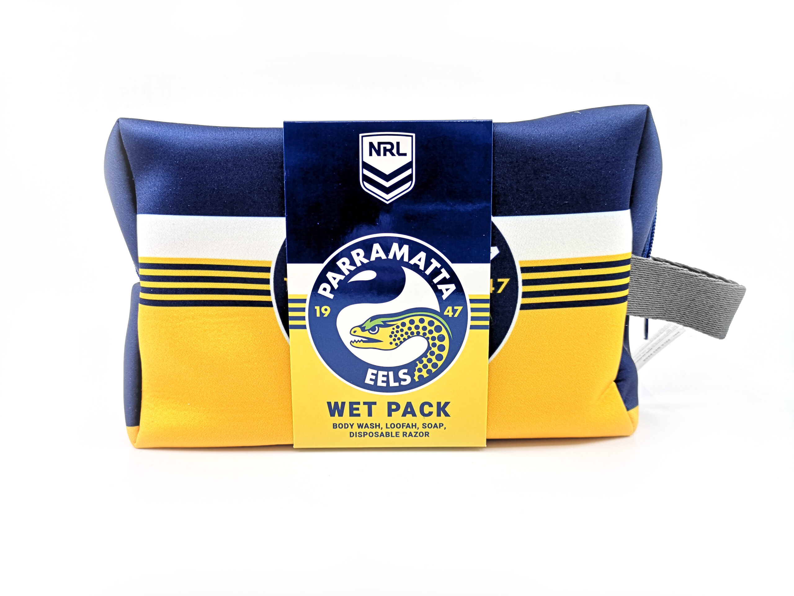 NRL TOILETRIES BAG GIFT SET PARRAMATTA 150ML BODY WASH
