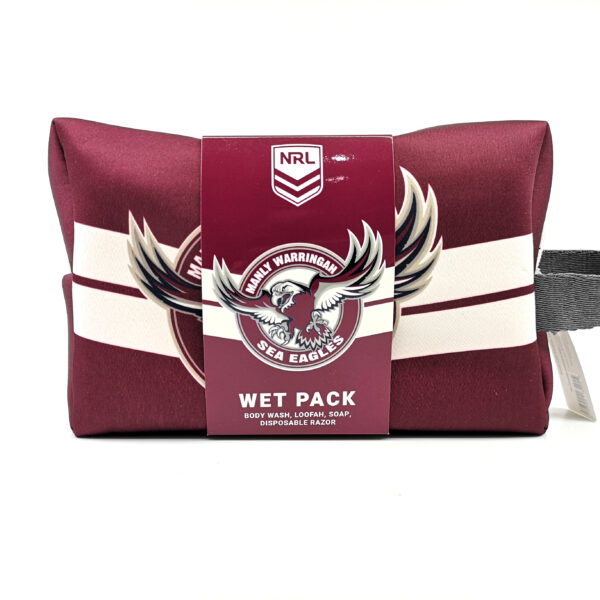 NRL TOILETRIES BAG GIFT SET MANLY SEA EAGLES 150ML BODY WASH