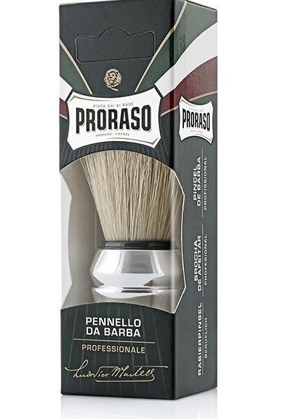 PRORASO LARGE BOAR PURE BRISTOL SHAVING BRUSHES WITH CHROME HANDLE
